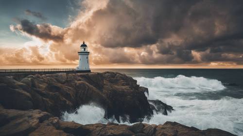 A coastal lighthouse against a dramatic September sky Tapéta [1e74dcca5cc541d4b21a]