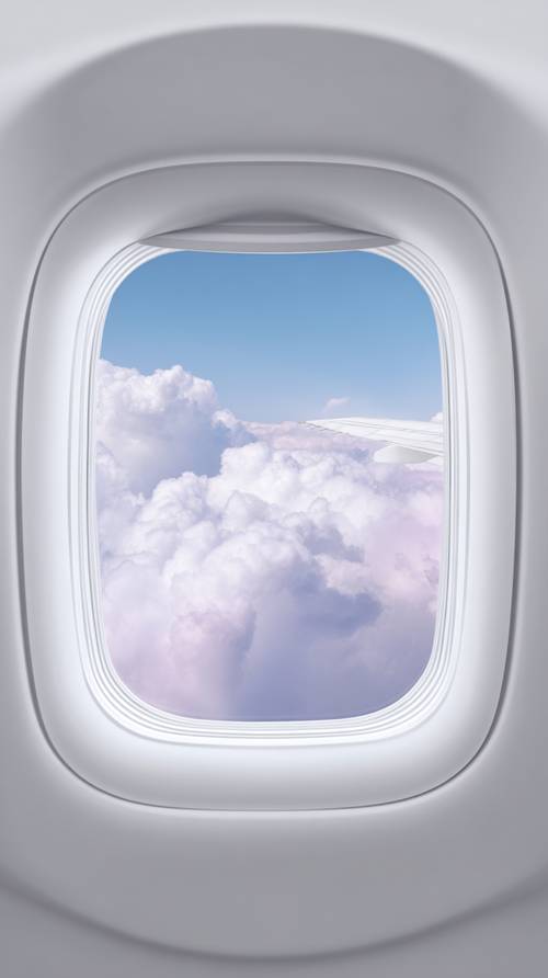 从飞机舷窗看到的天空景色