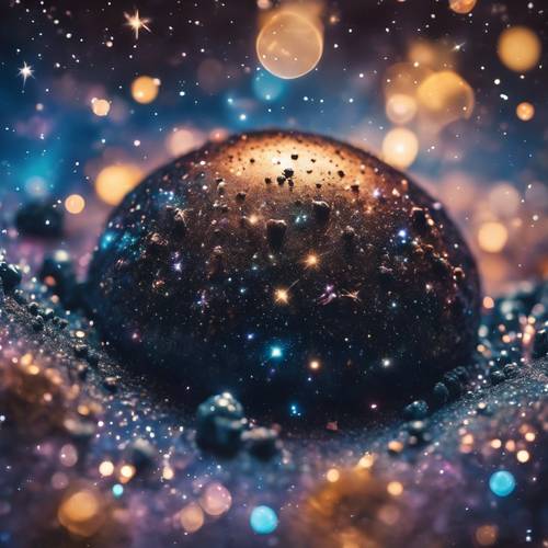 A galactic-themed slime resembling an outer-space scape filled with sparkling stars and galaxies. Tapet [61232653c1814444bb90]