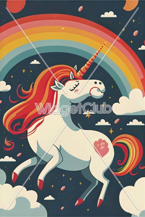 Diseño de fantasía de unicornio arcoíris