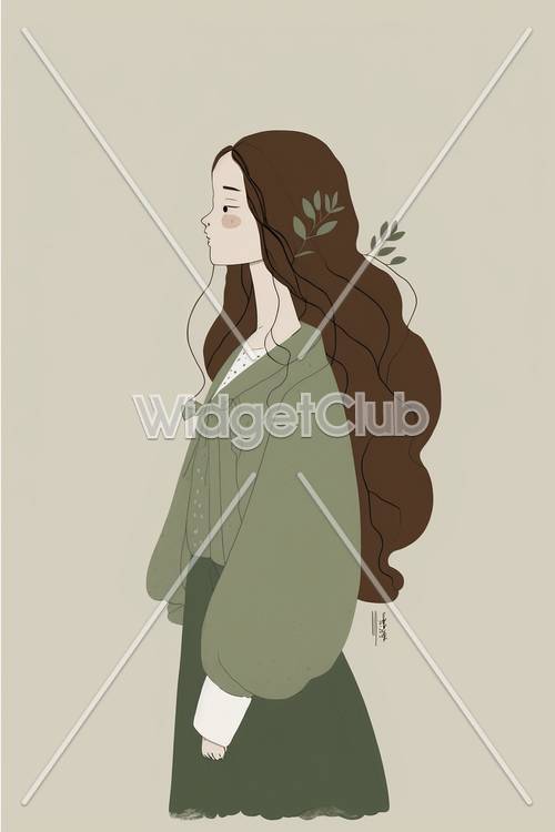 Dreamy Autumn Girl Illustration