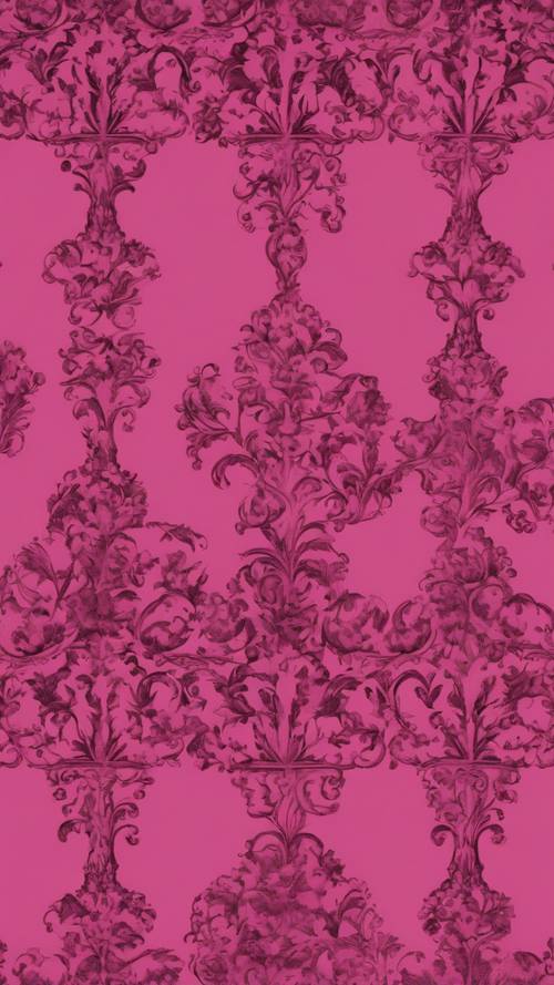 바로크 패턴이 있는 짙은 분홍색 고딕 배경입니다.