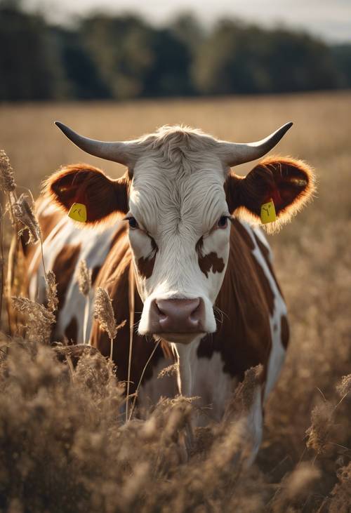 Un design d’inspiration rurale marqué de généreuses taches de vache bronzées.