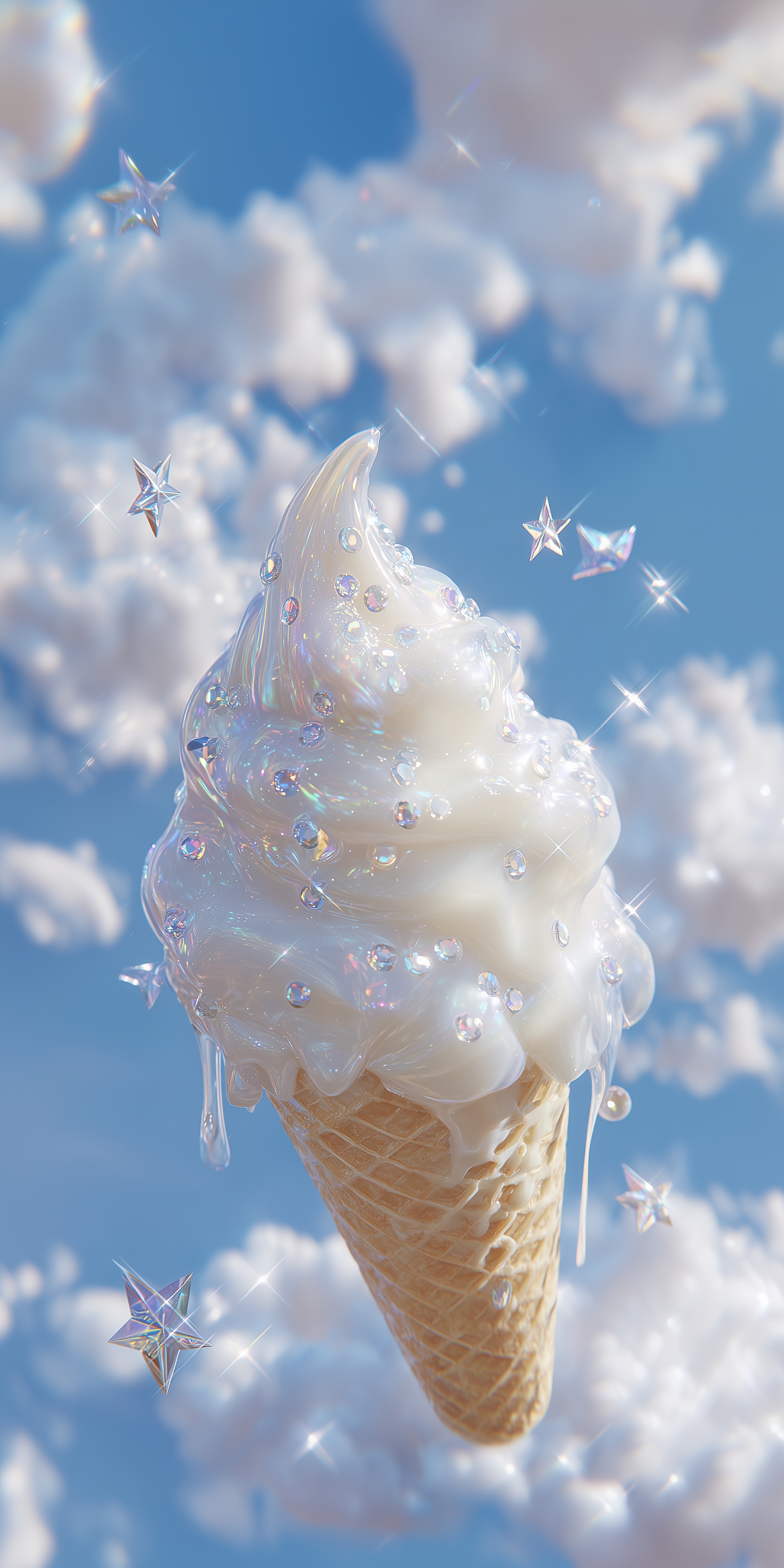 Sparkling Ice Cream Cone in the Sky کاغذ دیواری[51abc43e0fa6464e8194]