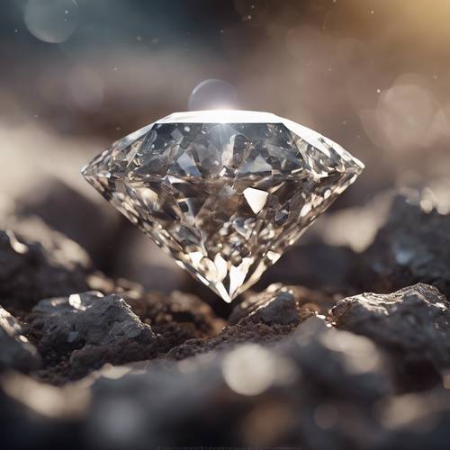 Ein Rohdiamant, tief unter der Erde entstanden.