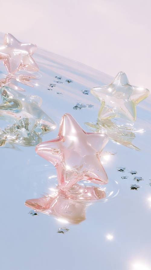 Riflessi di stelle splendenti nell'acqua