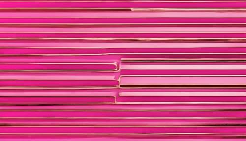 Trendy hot pink striped pattern with a touch of gold. Tapeta [96523407e93d4f0c87ae]