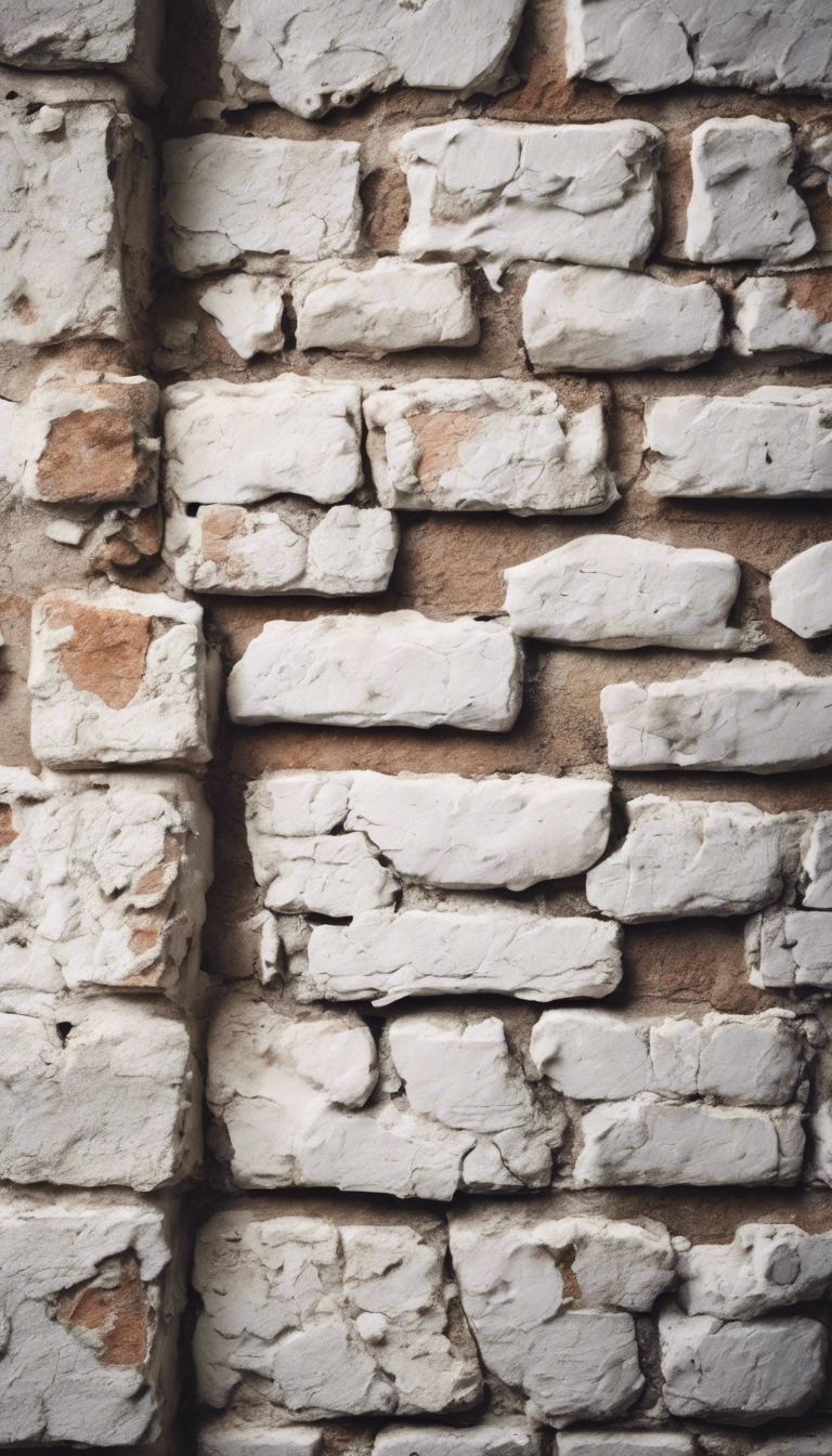 Close-up view of a white brick wall with an old, rustic feel. Wallpaper[908fe4cde72747e0af04]
