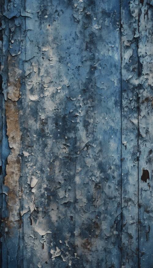 Gambar yang dipenuhi tekstur grunge biru tua, menampilkan efek cat mengelupas