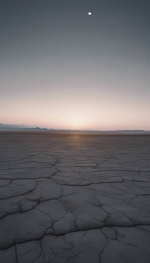 A wide shot of a flat gray plateau under the faint light of dawn. Tapeta [5c992aa6c2234a25b4f3]