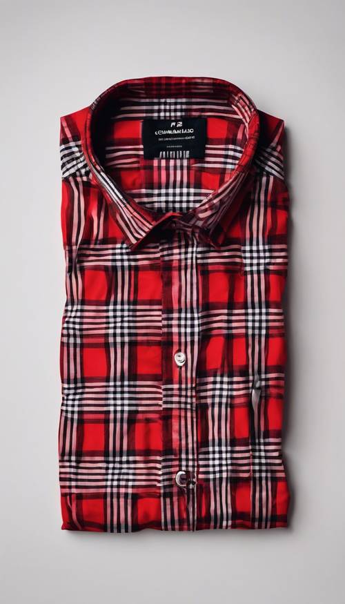 Cute red and black plaid shirt on a white background.