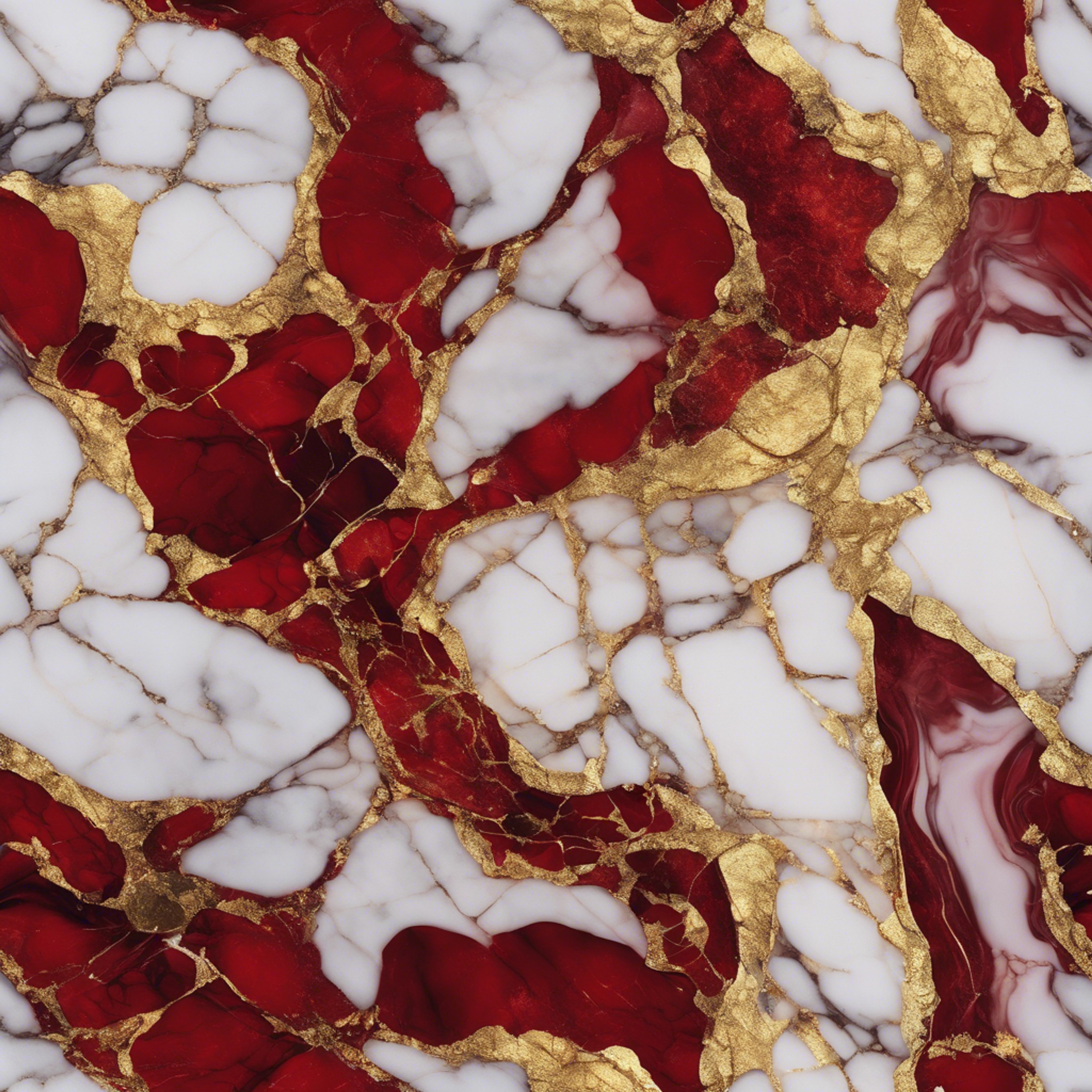 Marble pattern where gold veins run over a base of passionate red. Tapeta na zeď[40b5ebf6458447489e75]