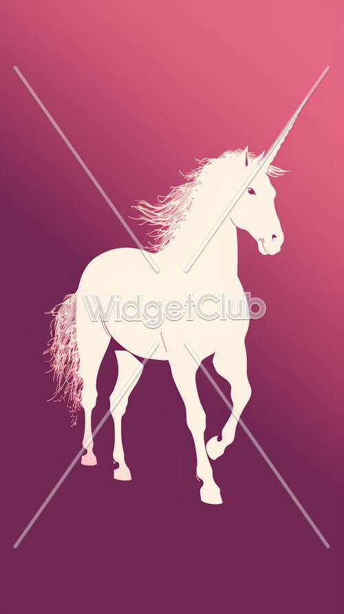 Magical Unicorn on Pink Background