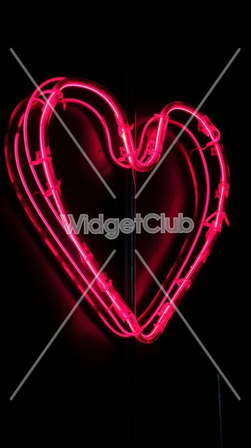 Neon Pembe Kalp Işığı