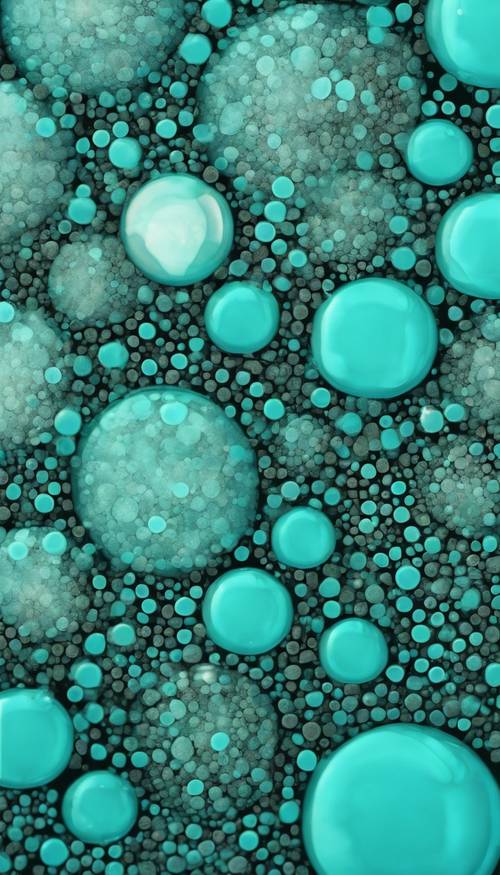 Turquoise color abstract patterns inspired by bubbles. Tapet [1dc4e57ad2b84141a389]