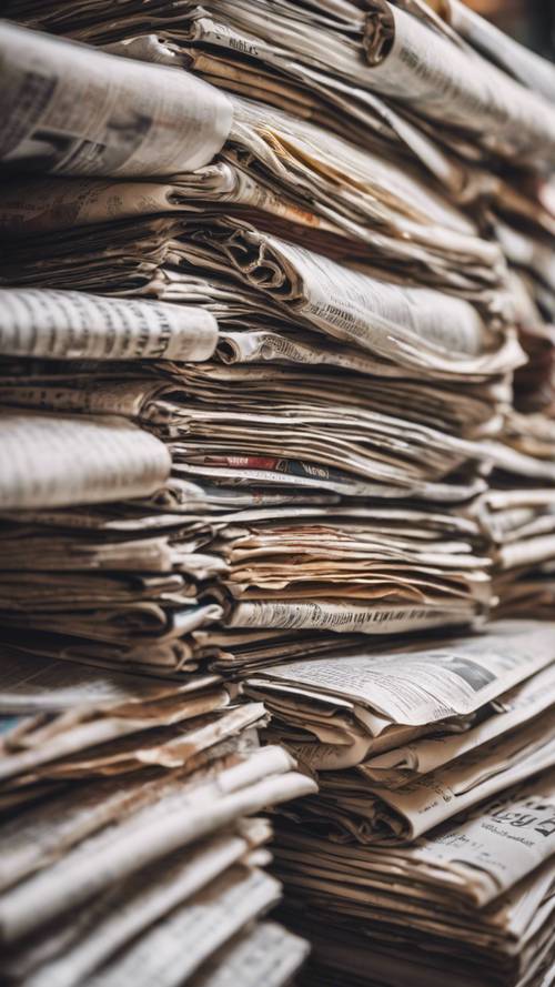Una grande pila di giornali in un angolo di un’edicola affollata.
