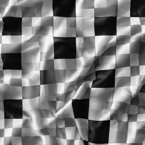 Visualisez un motif à carreaux noir et gris qui ressemble à un beau drapeau à damiers flottant dans le vent.