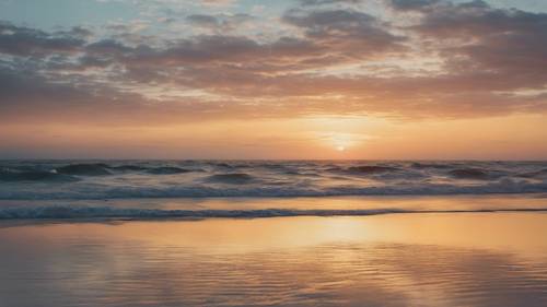 A serene sunrise over a calm sea, with the motivational phrase 'It does not matter how slowly you go as long as you do not stop'.