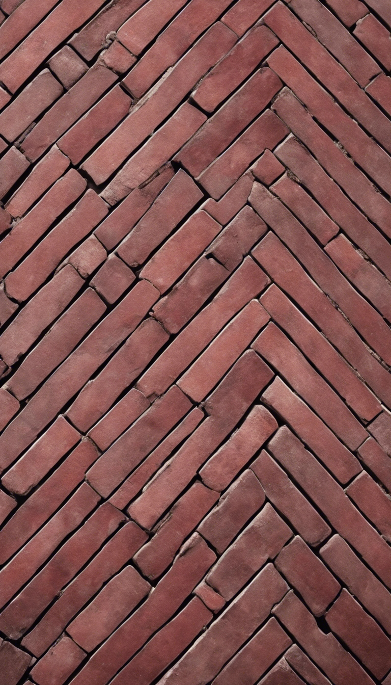Pattern of burgundy bricks laid in a herringbone style Wallpaper[301db9dcdc794c069371]