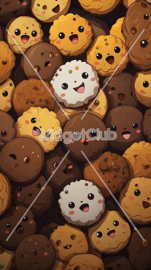 かわいいアニメのクッキーたちの集まり