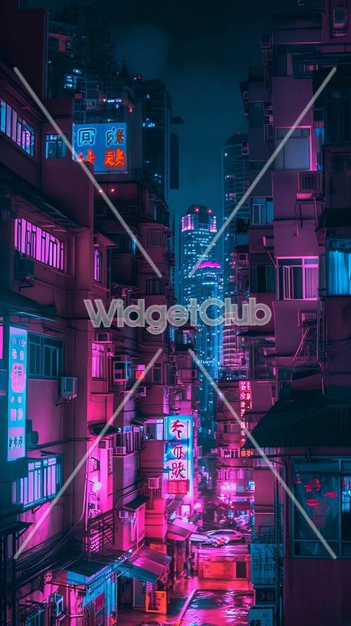 Neon Nights in the City ផ្ទាំង​រូបភាព[af9de2f8e23740058990]