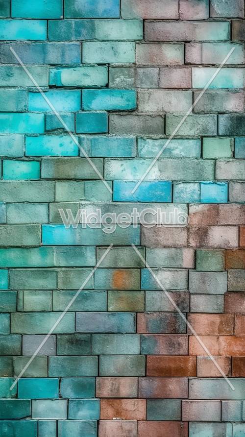 Texture de mur de briques colorées