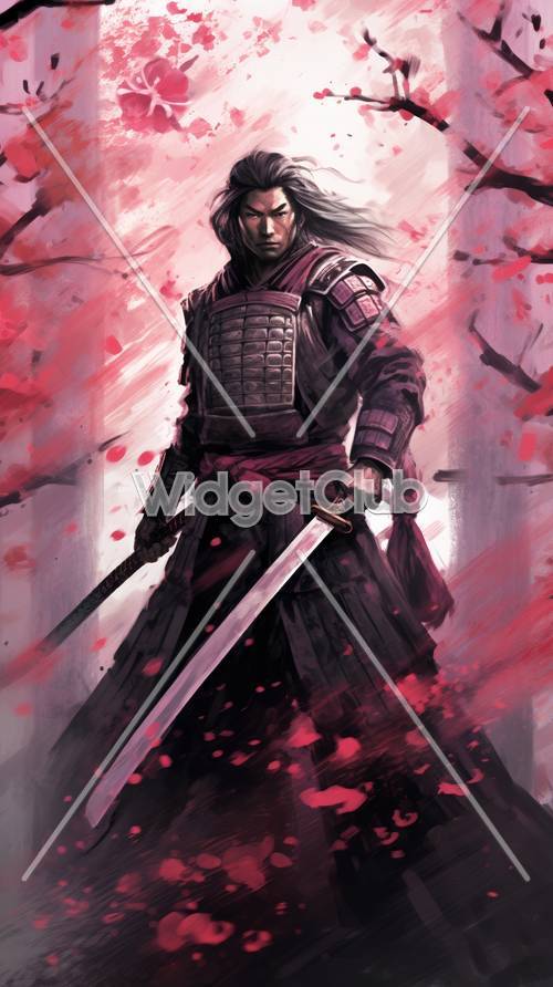 Guerrero samurai en traje de batalla