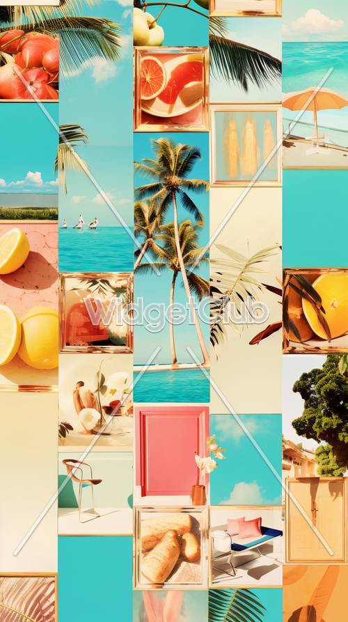 Collage di sogni tropicali