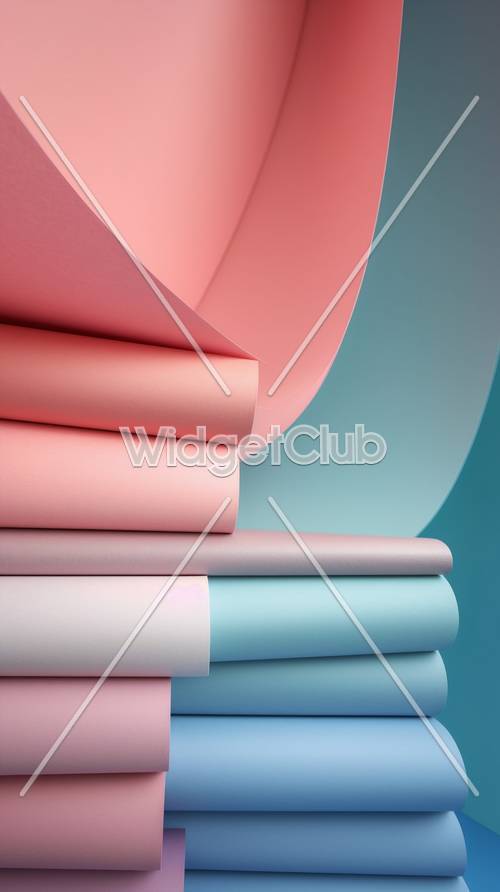 การออกแบบกระดาษโค้งสีสันสดใส