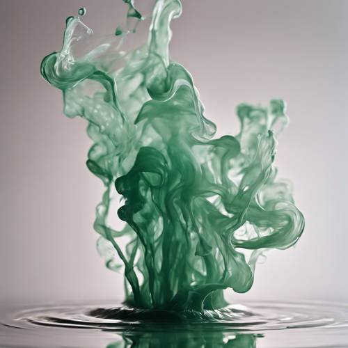 Abstract image of sage green ink diffusing in water. Tapeta [5a1580e11bec42b98a67]