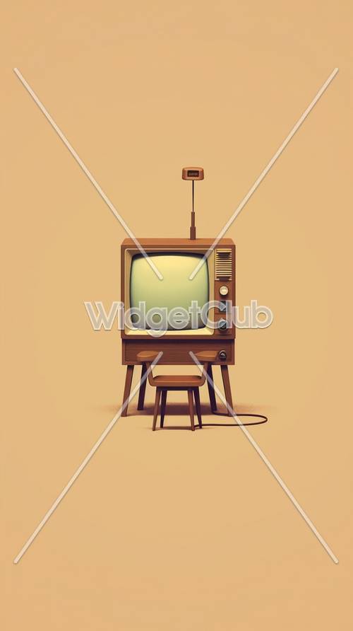 椅子上的复古电视设计