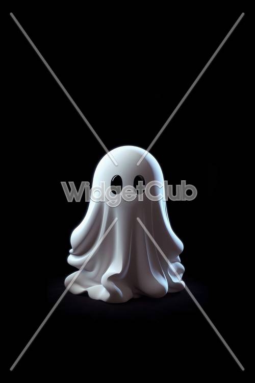 Cute Friendly Ghost in the Dark Wallpaper[9580d4b1bcec464395ac]