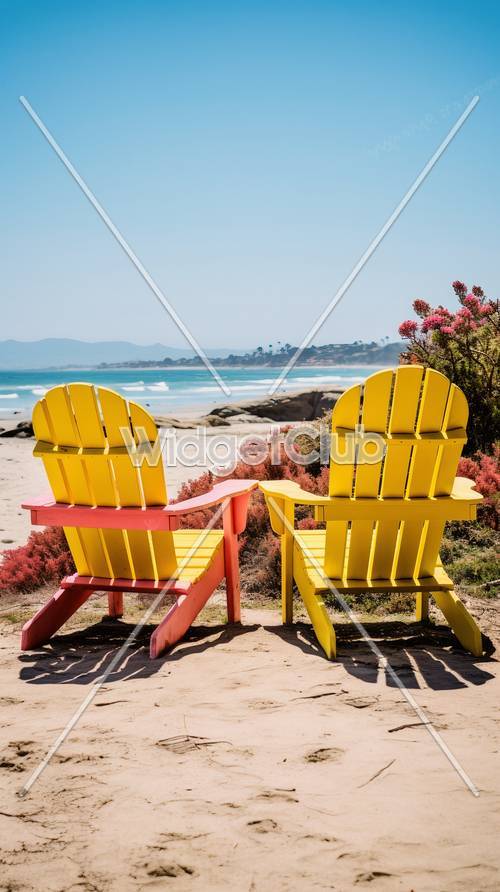 편안한 하루를 위한 밝은 해변 의자
