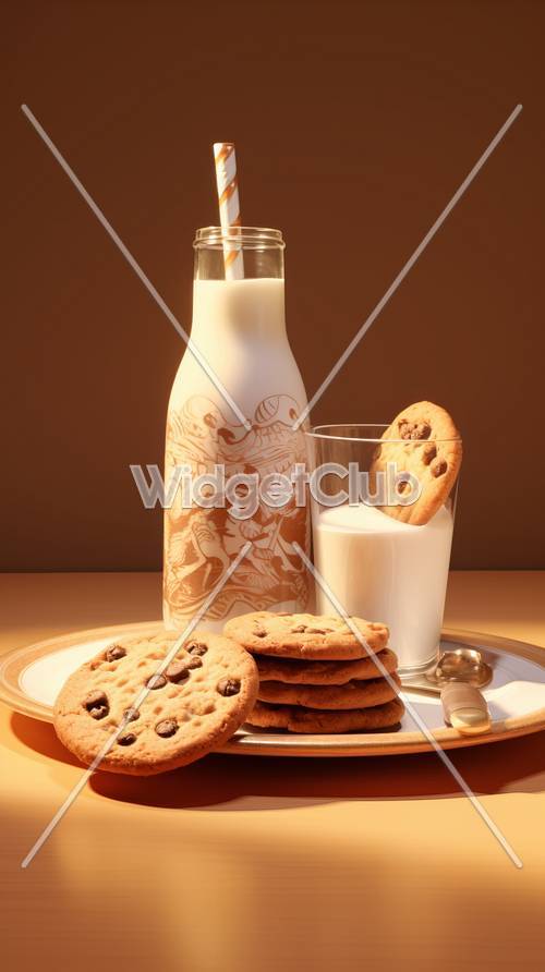 Milch und Kekse für einen süßen Leckerbissen