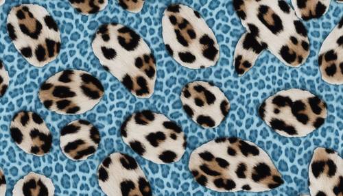 Estampa de leopardo azul claro em um par de jeans justos