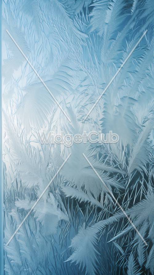 Frosty Feather Patterns on Glass