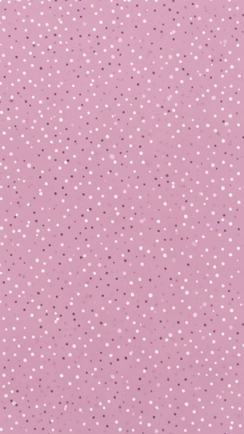A 1950s style polka dot pattern with lilac dots on a pale pink background.