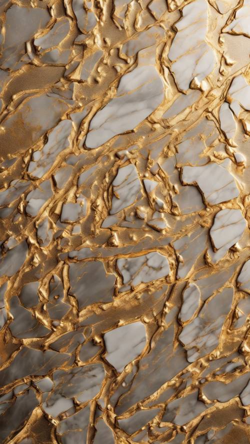 Vista ravvicinata della struttura in marmo dorato per una carta da parati lussuosa