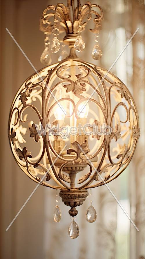 Элегантный богато украшенный дизайн лампы Обои [47d4211408c447eda0eb]