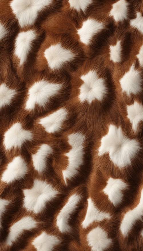 The background is covered with a seamless cowhide pattern. Tapeta [836f702353324d7691d9]