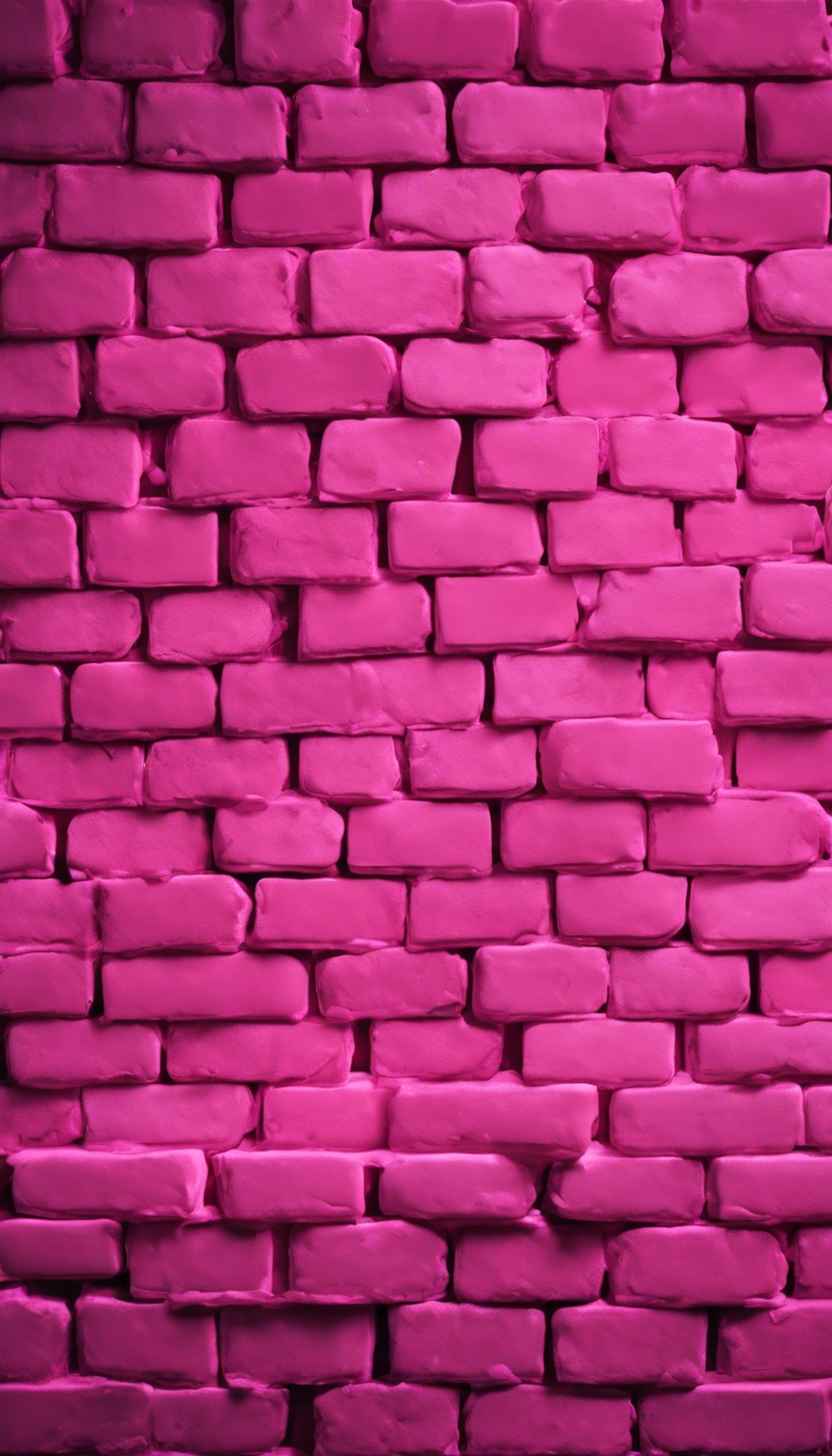 A wall of shimmering hot pink bricks glistening under a soft moonlight.壁紙[0d25debf51cf441385aa]