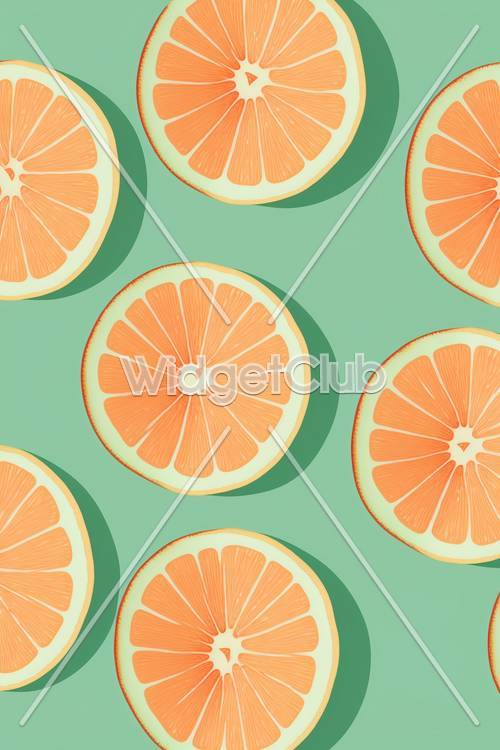 รูปแบบชิ้นส้มสดใสและฉ่ำ