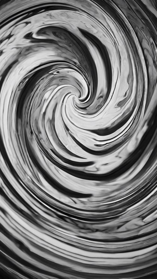 An abstract black and white swirl pattern.