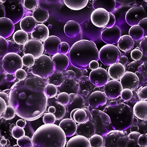 Un motif complexe de bulles ressemblant à du savon, le tout dans des tons de noir et de violet foncé.