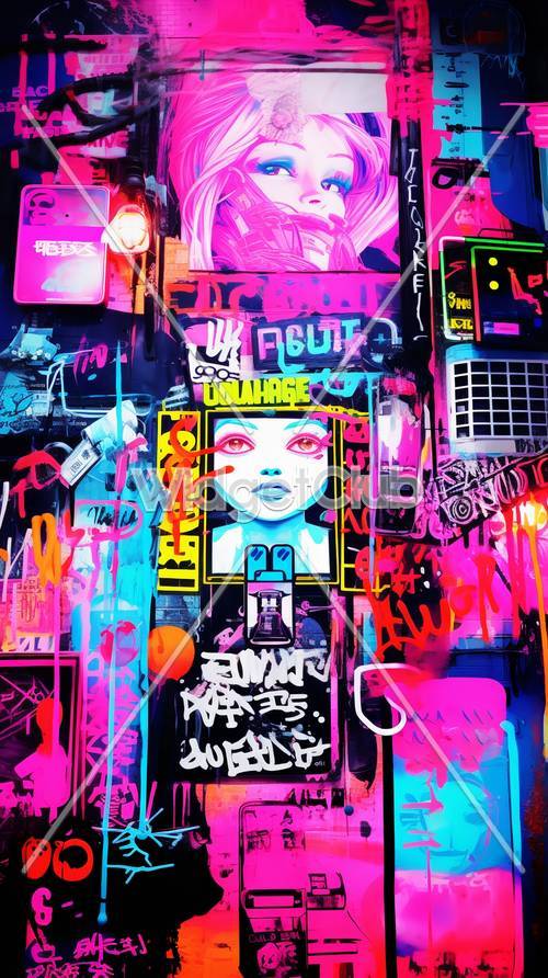 Farbenfrohe Urban Art-Collage