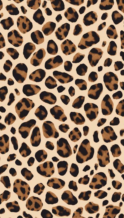 Stampa leopardata marrone chiaro con macchie di forma irregolare sparse nell&#39;illustrazione.