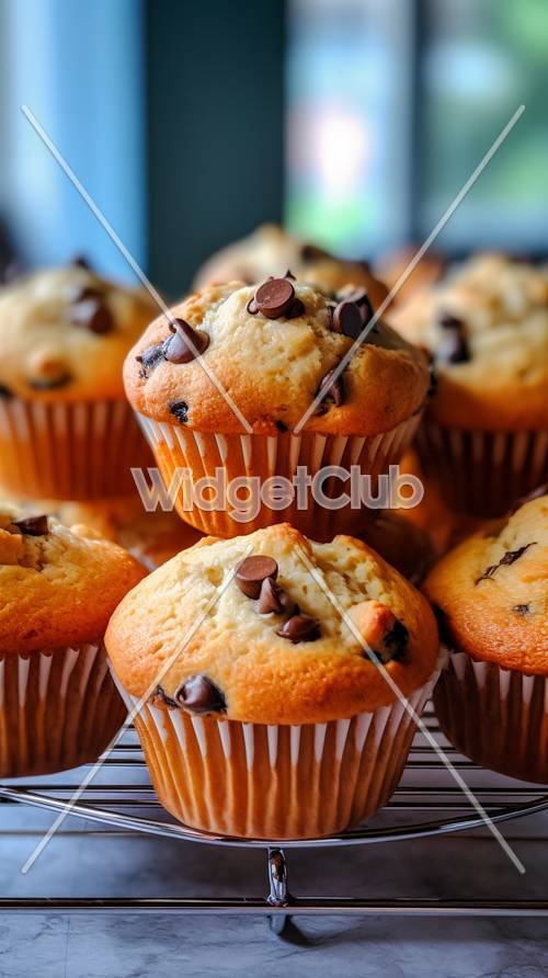 Muffin con gocce di cioccolato deliziosi