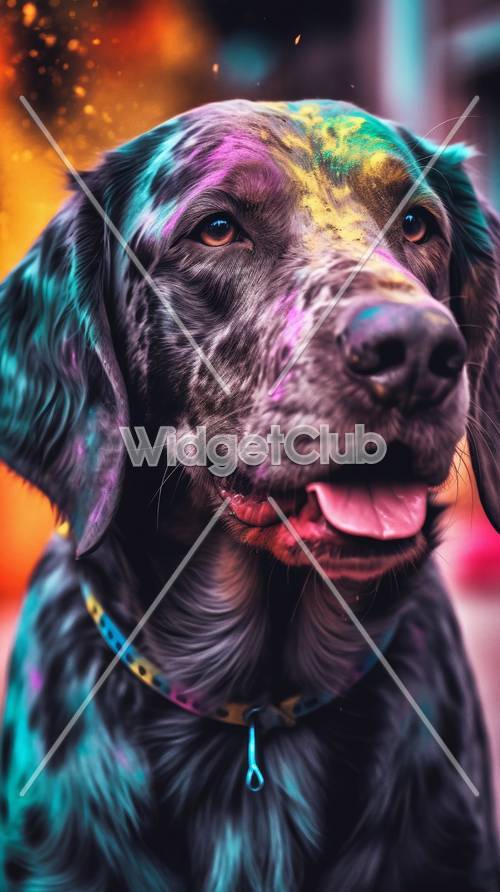 Farbenfrohes Hundeporträt
