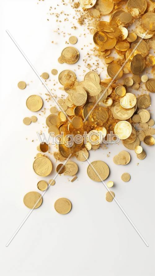 黄金の宝物コインが降る壁紙