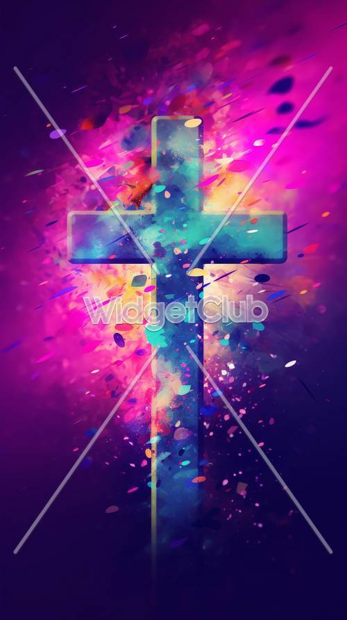 Colorful Cross Art Background
